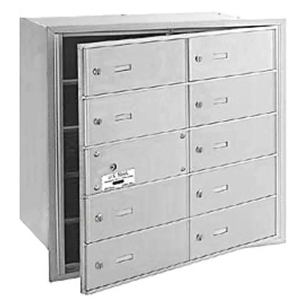 Salsbury Industries Salsbury Industries 3610AFU 10 Doors 4B+ Horiz Mailbox in Aluminum - Front Loading USPS Access 3610AFU